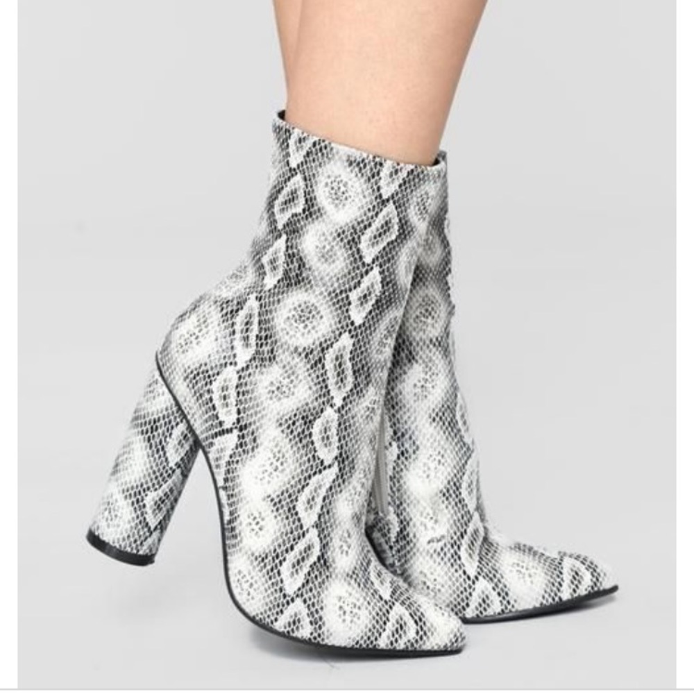 Snake Print Booties